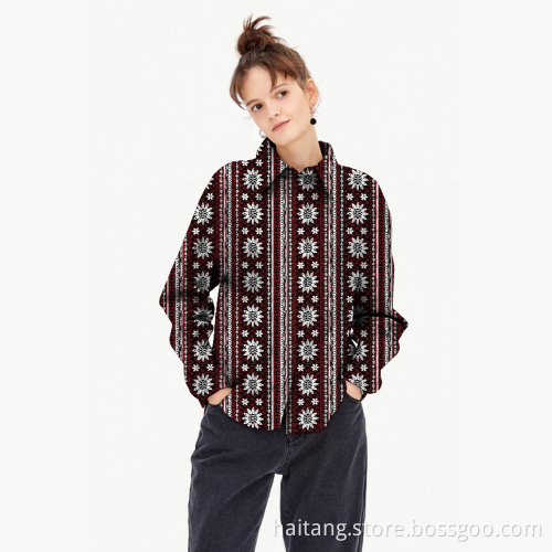 Digital Printing Fabric Polyester Blend Shirts Woven Garment